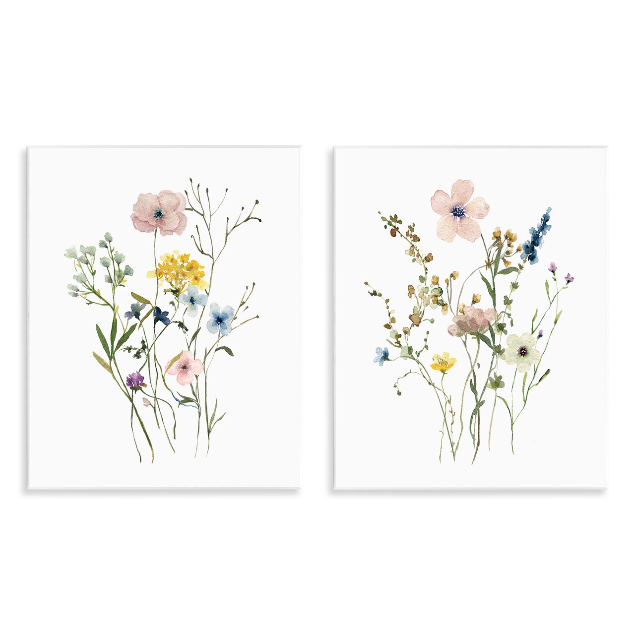 Stupell Industries Artfully Arranged Wildflowers 2 pc Wall Plaque Art Set Design by Livi Finn